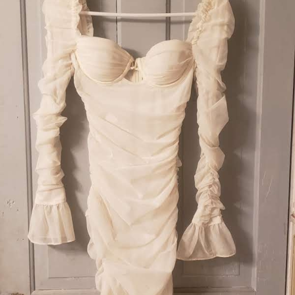 Elegant Cream Ruched Blouse